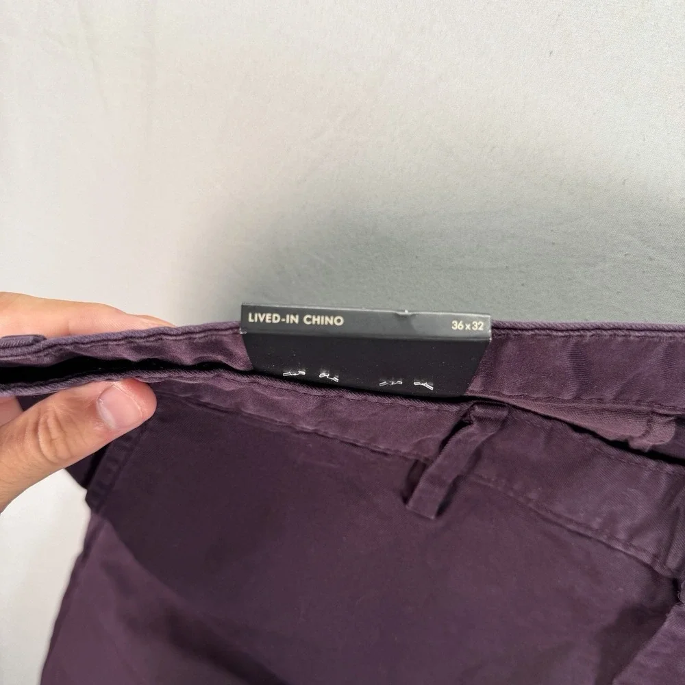 Banana Republic Lived In Chino Pants Mens 36x32 Purple Skinny Fit Preppy NWT